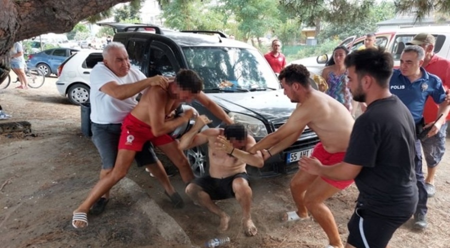 Cankurtarandan vatandaşa dayak!