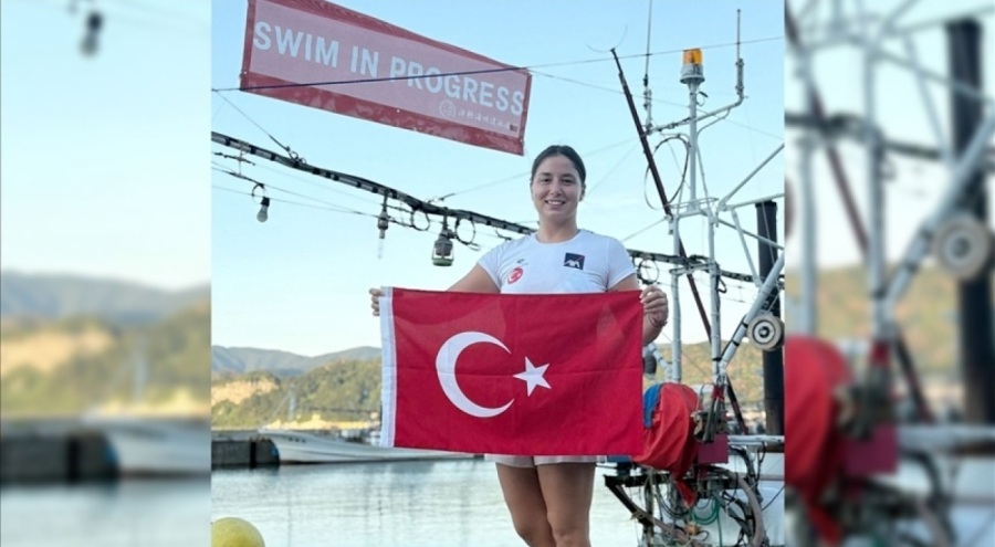 Bengisu Avcı, Japonya'da "Okyanus Yedilisi"ni tamamlamak için suya girdi