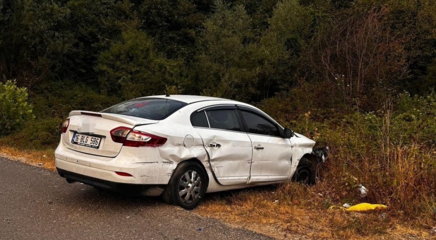 Bursa'da otomobil tarlaya uçtu! 5 kişi yaralandı