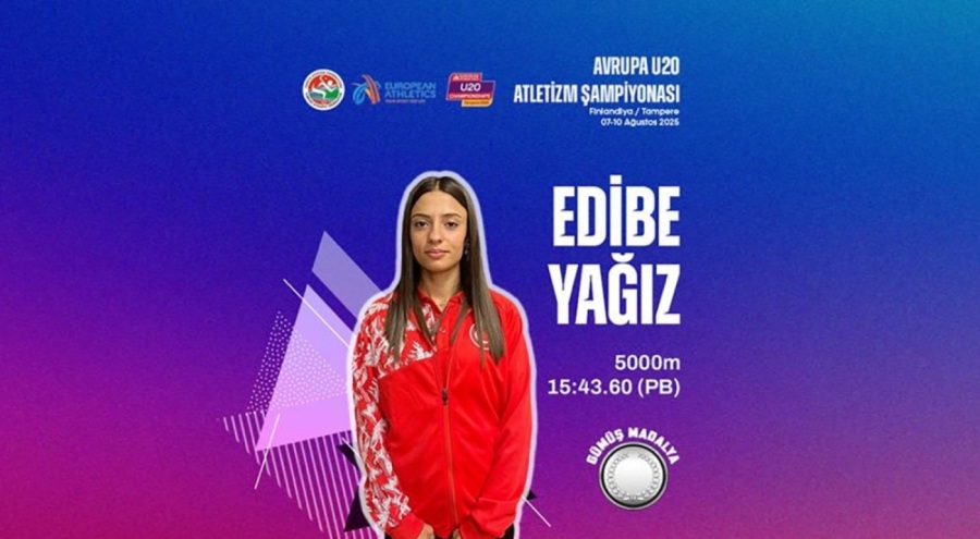 Milli atlet Edibe Yağız, Avrupa U20 Atletizm Şampiyonası'nda gümüş madalya kazandı