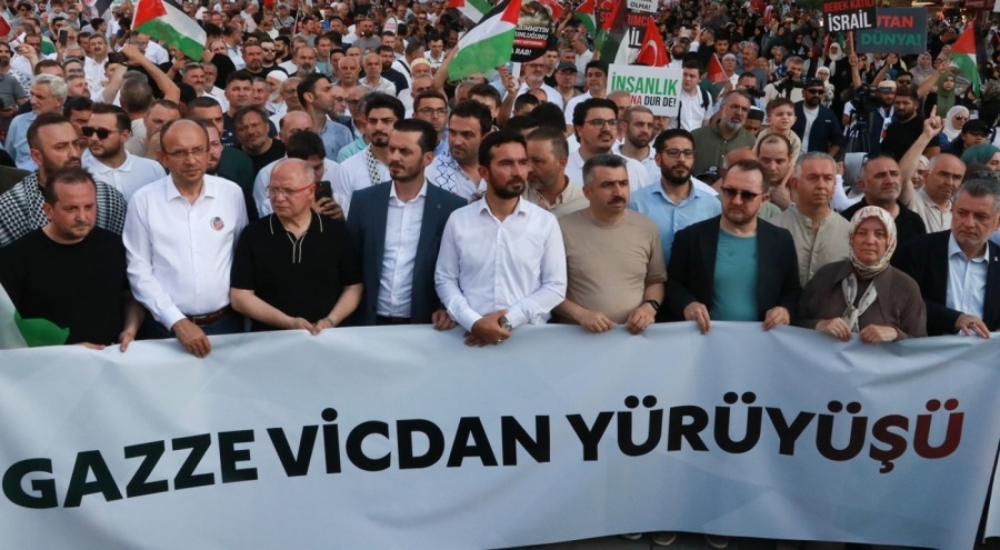 Bursa'da Gazze'ye destek yürüyüşü düzenlendi
