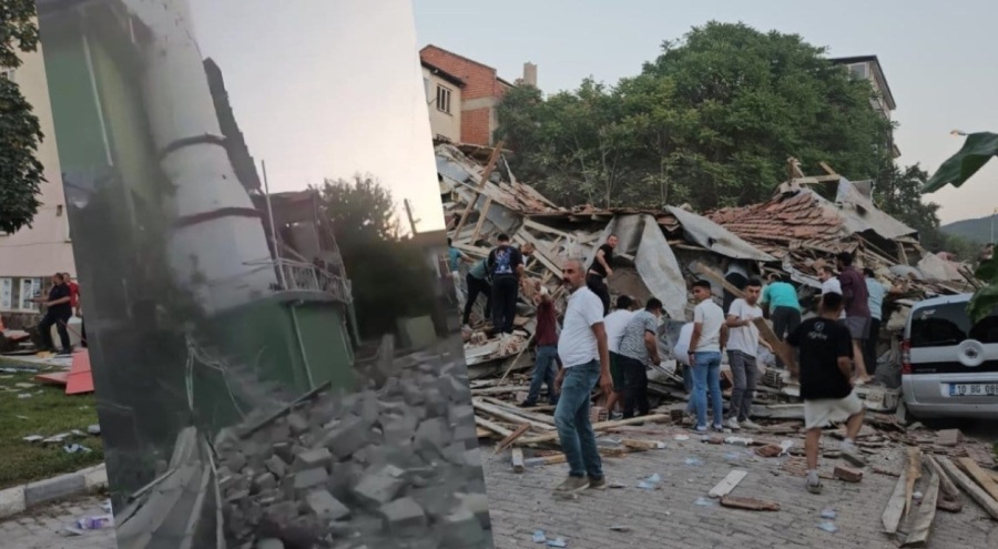 Balıkesir'deki depremde bir mahalle camisinin minaresi yıkıldı!