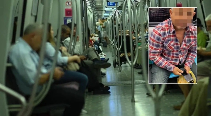 Metroda taciz iddiası! Fark edilince telefonunu kırdı!