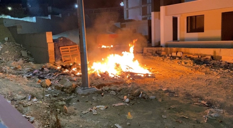 Bursa'da bekçi inşaatta ateş yaktı mahalle ayağa kalktı