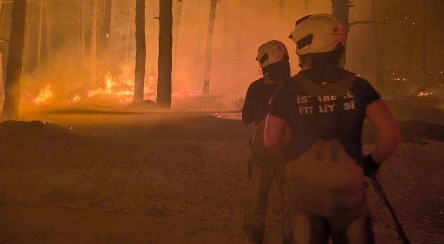 İBB İtfaiyesi Edirne Enez'deki orman yangınına yönlendirildi