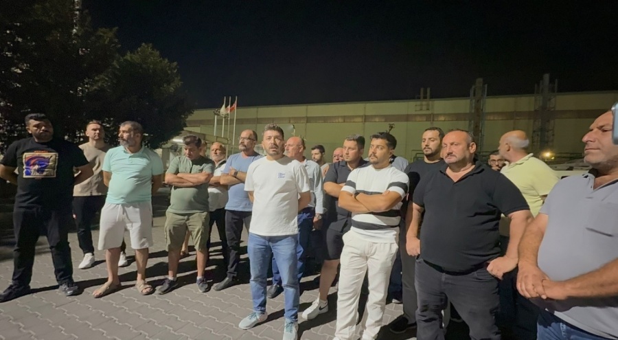Bursa Gemlik'te liman sahasında iş durdu
