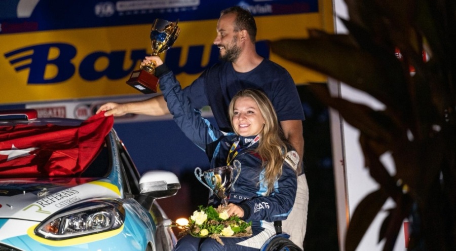 Osmangazi'nin gururu Kübra Denizci Keskin, Avrupa Ralli Şampiyonası'nda podyuma çıktı