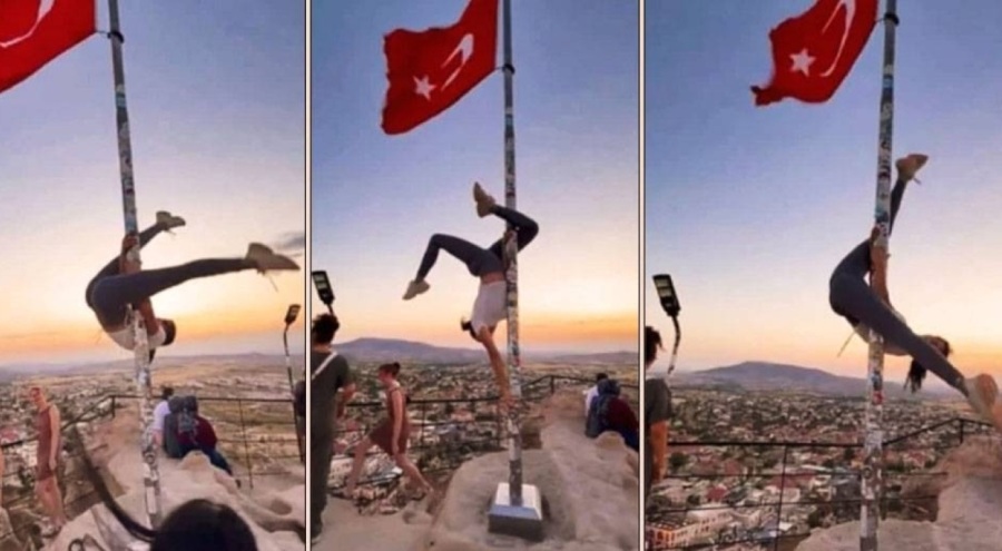 Türk bayrağında direk dansına soruşturma