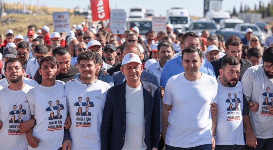 CHP lideri Özgür Özel, Adana'dan Silivri'ye başlatılan yürüyüşe katıldı