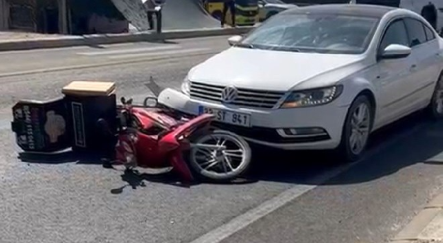 Otomobil ile motosiklet çarpıştı: 1 yaralı