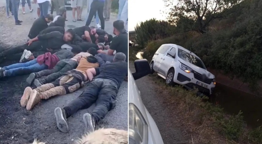 Koyun sürüsüne çarpınca aracı ve yasadışı göçmenleri bırakıp kaçtı