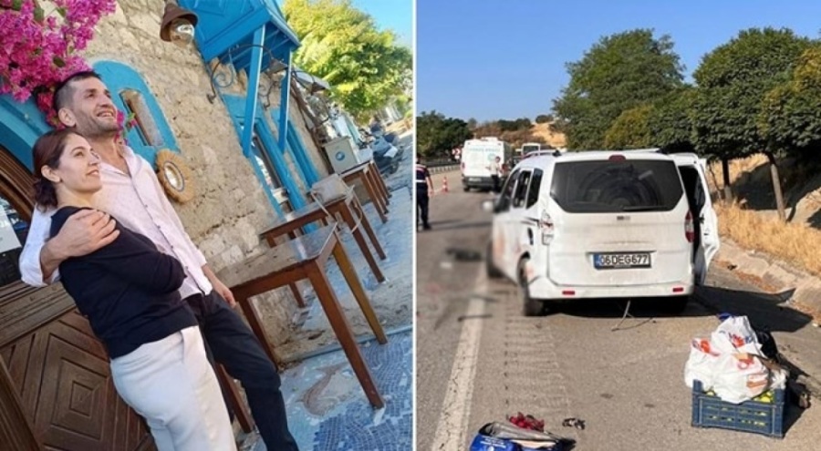 Patlayan lastiğini değiştiren çifte kamyonet çarptı