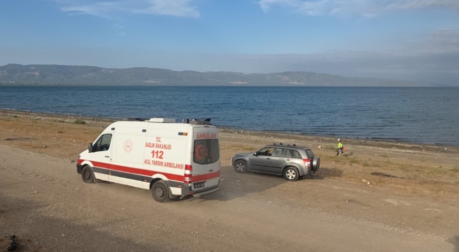 Bursa'da akaryakıt dökülen yolda kayan araç İznik Gölü'ne düştü