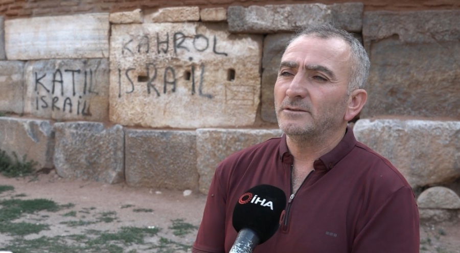 İznik'in 2400 yıllık surlarına yazılan yazılar tepki çekti