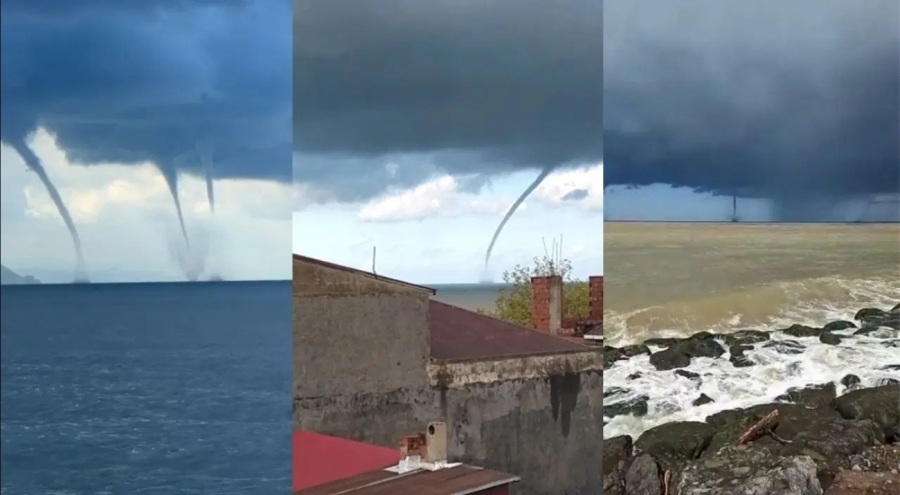 Giresun açıklarında çıkan hortum panik yarattı!