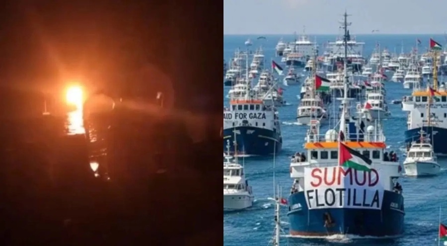 Gazze'ye yardım götürmek için yola çıkan Küresel Sumud Filosu'na saldırı!
