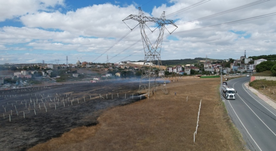 Çayırlık alanda yangın paniği