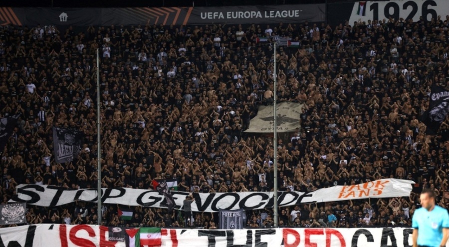 PAOK taraftarlarından İsrail'e protesto
