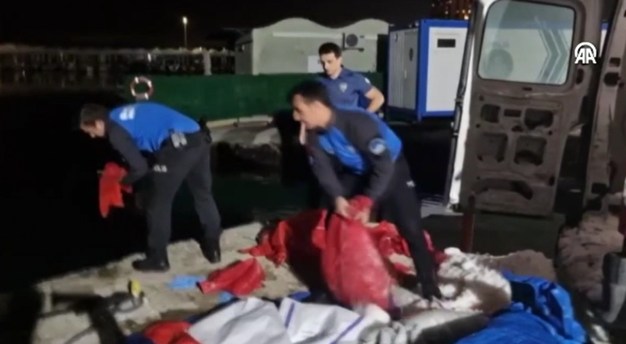 Samsun'da kaçak avlanan 5 ton midye ele geçirildi
