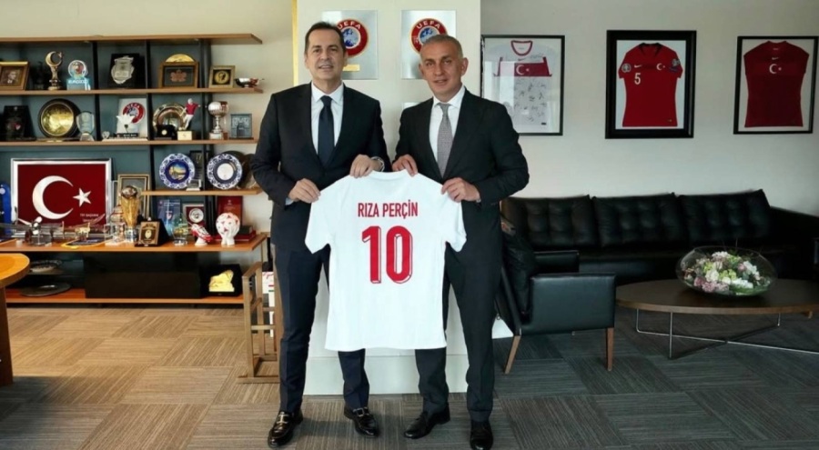 Antalyaspor Başkanı Perçin, TFF Başkanı Hacıosmanoğlu'nu ziyaret etti