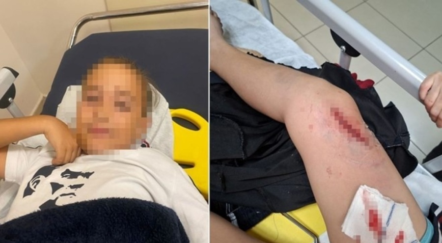 Okulun bahçesinde bulunan bayrak direği öğrencilerin üzerine devrildi