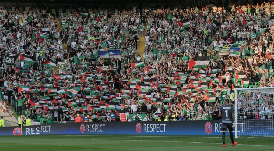 Celtic taraftarları İsrail'i protesto etti