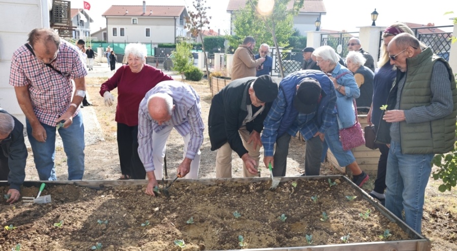 Nilüfer'de huzurevi sakinleri, kendi elleriyle fide dikti