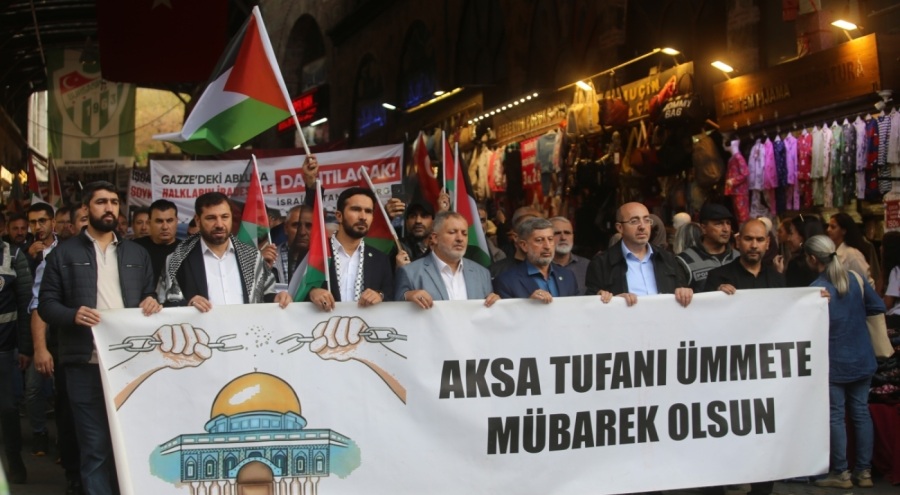 Bursa'da Filistin'e destek yürüyüşü düzenlendi