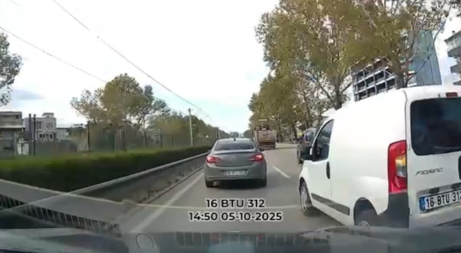 Bursa'da makas atan sürücü faciayı kıl payı atlattı