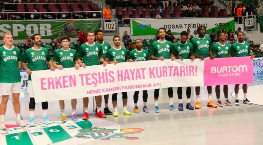 Bursaspor ve Burtom meme kanserine dikkat çekti