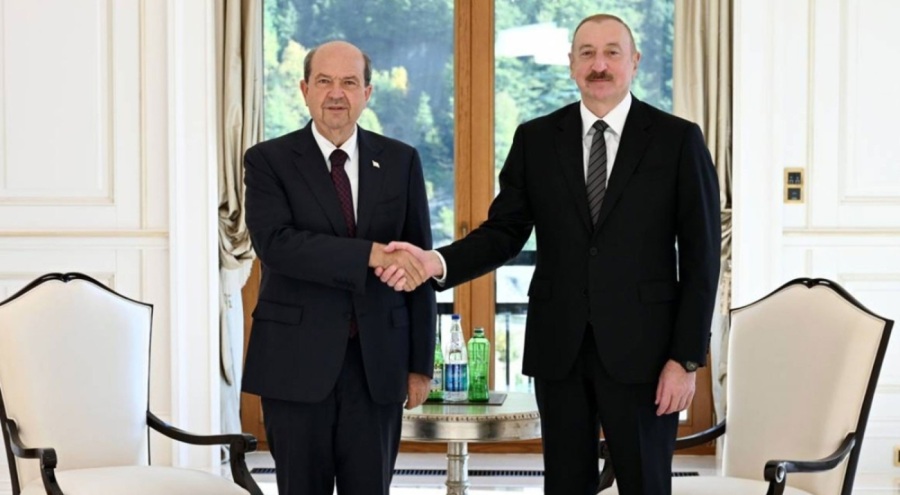 Aliyev, KKTC Cumhurbaşkanı Tatar ile Gebele'de görüştü