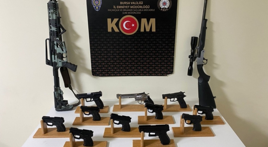 Bursa Gemlik'te ruhsatsız silah imalatına 4 gözaltı