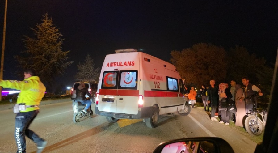 Bursa İnegöl'de otomobilin çarptığı bisikletli ağır yaralandı