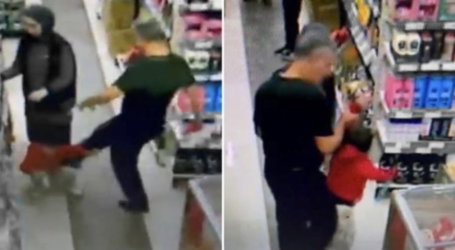 Markette küçük çocuğunu döven baba gözaltında