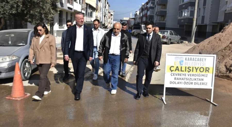 Karacabey Belediye Başkanı Karabatı Emirsultan'daki çalışmaları yerinde inceledi