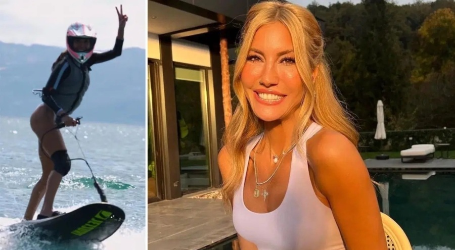 Çağla Şıkel Boğaz'da jet sörf yaptı!