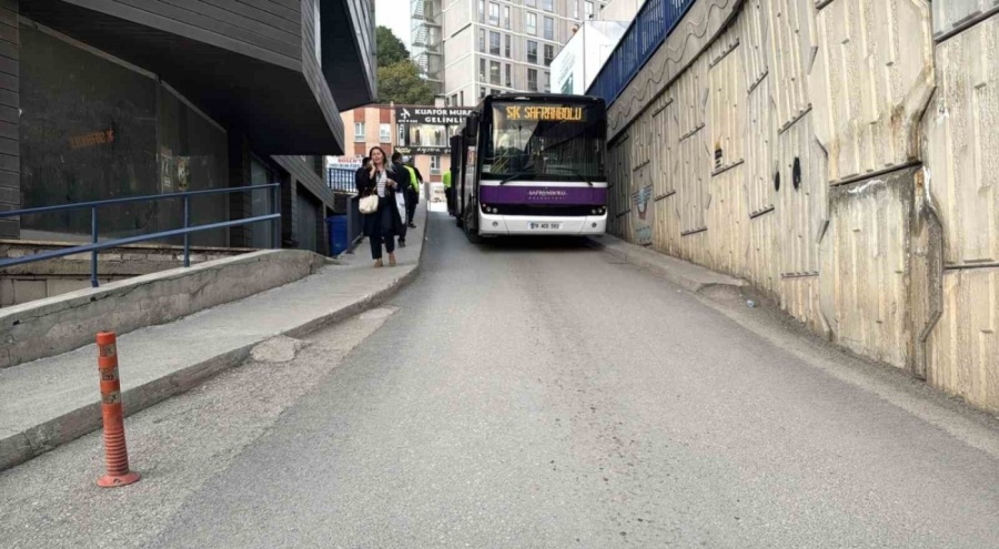 Şoförün ani manevrası faciayı engelledi