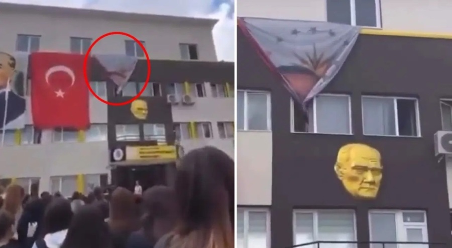 Antalya'da lise öğrencilerinden 'Erdoğan posteri' tepkisi: Alkışlarla protesto ettiler!