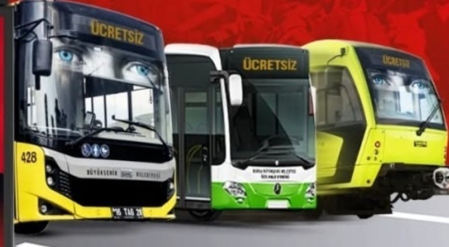 Bursalılar bugün ulaşım ücretsiz