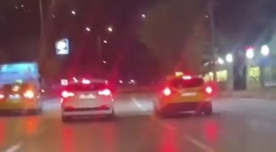 Bursa'da korsan taşımacılık yapan sürücüyü taksiciler dakikalarca kovaladı