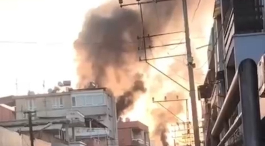 Adana'da tekstil atölyesinde  korkutan yangın