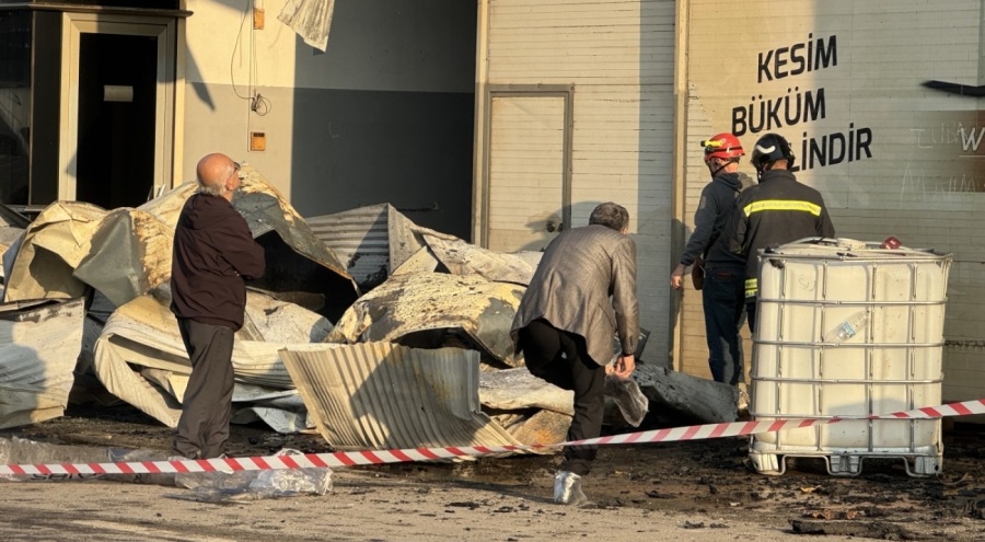 Kocaeli'de yangın çıkan fabrikada bilirkişi incelemesi yapıldı