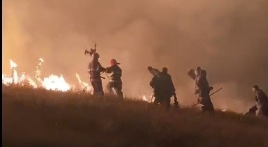 Ermenistan sınırında korkutan yangın