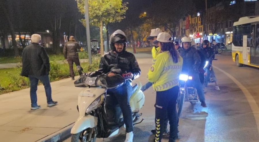 İnegöl'de motosikletlilere yönelik uygulama yapıldı