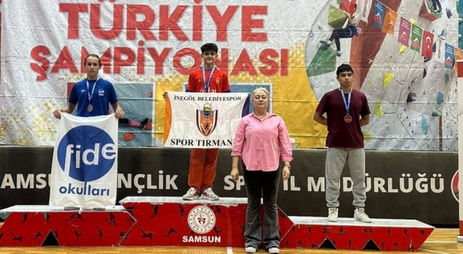 İnegöl Belediyesporlu sporculardan, tırmanışta Türkiye dereceleri