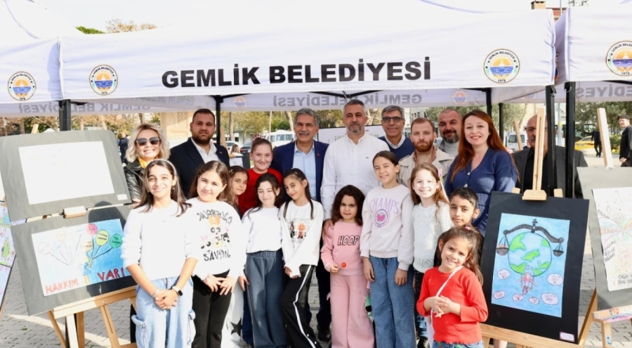 Çocukların gözünden haklar: Bursa Gemlik'te anlamlı sergi