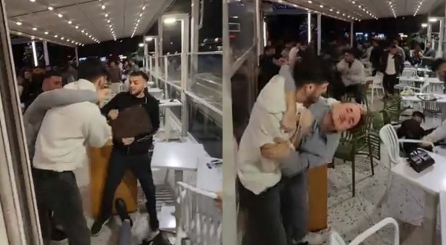 Mersin'deki bir kafede gençler birbirlerine tekme tokat saldırdı