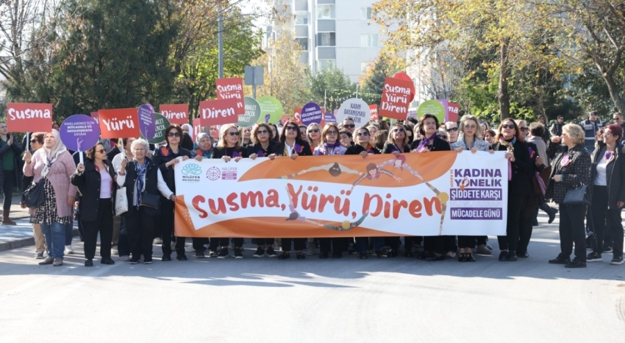 Nilüfer'de kadınlardan şiddete karşı ortak ses: "Susma, yürü, diren"