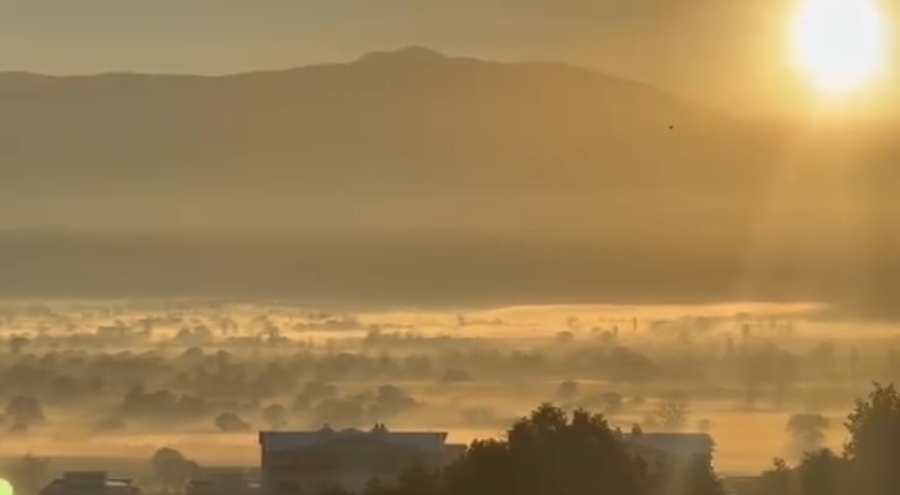 Bursa'da sisli havada kartpostallık görüntüler