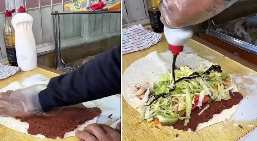 Çiğköfteye deterjan kabıyla sos döken esnafa cezai işlem uygulanarak iş yeri kapatıldı